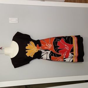 Suzy Sheer Geometric Floral Dress